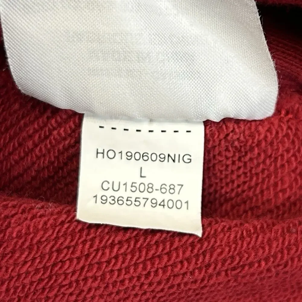 Jordan Legacy AJ11 Pullover Hoodie Mens Large Gym Red Black Zip Pockets Athletic